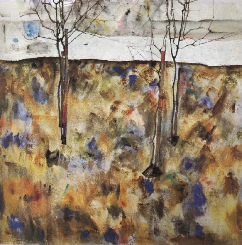 Egon Schiele Winter Trees